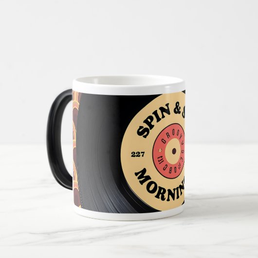 Mug Magique Conception nostalgique de disques vinyles (Devant gauche)