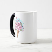 Mug Magique Cône rose Sakura crème glacée gaufre (Devant gauche)