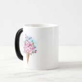 Mug Magique Cône rose Sakura crème glacée gaufre (Devant gauche)