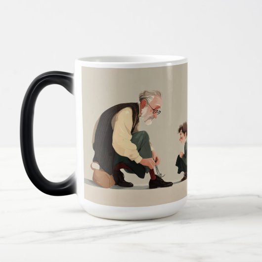 Mug Magique Construit par l'amour. Guidé par Papa (Gauche)
