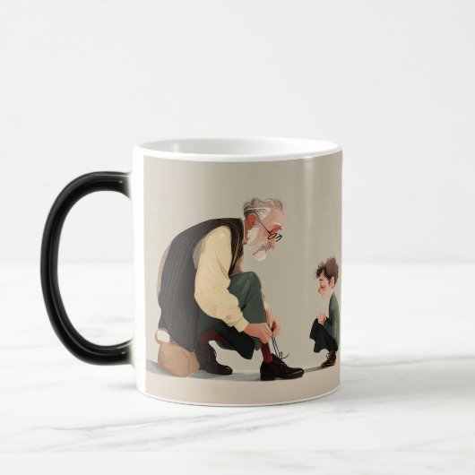 Mug Magique Construit par l'amour. Guidé par Papa (Gauche)