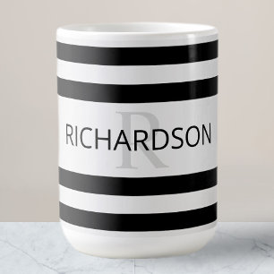 Mug Magique Contemporain Faux Argent Ombre Rayures & Noir