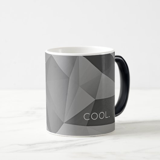 Mug Magique COOL. Angles géométriques Gris modernes Abstrait a (Devant droit)