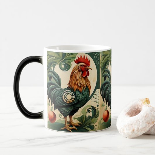 Mug Magique coq vintage (Avec donut)