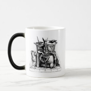 Mug Magique Corbeaux d'Odin sur son trône de pierre mythologie