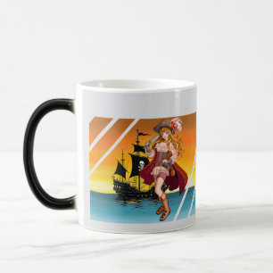 Mug Magique Corsaire ou pirate féminin.
