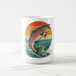 Mug Magique Coucher de soleil rétro truite arc-en-ciel