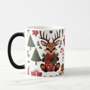 Mug Magique Couleur de Noël du renne boisé et du renard