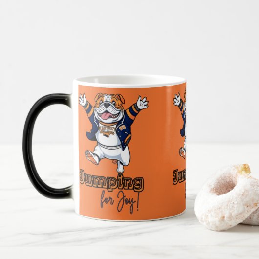 Mug Magique Coupe joueuse | Bulldog dans la veste bleue (Avec donut)