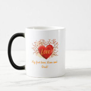 Mug Magique Coupe My First Love - Maman et Papa   Coeur Design