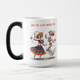 Mug Magique Couple de squelettes dansants personnalisés Día de