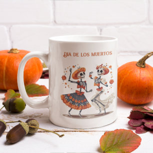 Mug Magique Couple de squelettes dansants personnalisés Día de