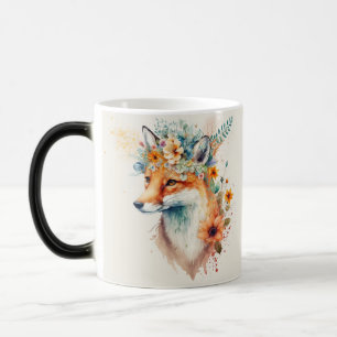 Mug Magique Couronne de fleurs de renard aquarelle