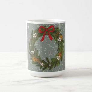 Mug Magique Couronne de Noël victorienne vintage