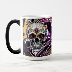 Mug Magique Crâne de sucre violet et noir Halloween 