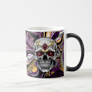 Mug Magique Crâne de sucre violet et noir Halloween 