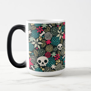 Mug Magique Crâne en fleurs