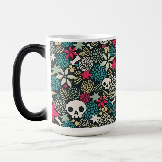 Mug Magique Crâne en fleurs (Gauche)