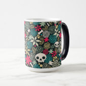 Mug Magique Crâne en fleurs (Devant droit)