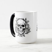 Mug Magique Crâne & Roses (Devant gauche)