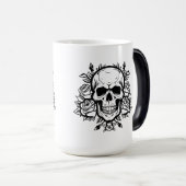 Mug Magique Crâne & Roses (Devant droit)