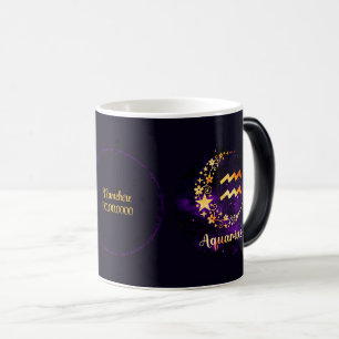 Mug Magique Créez votre propre Aquarius céleste violet Zodiac