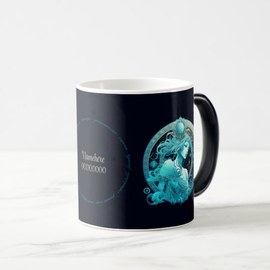Mug Magique Créez votre propre Aquarius céleste Zodiac (Devant droit)