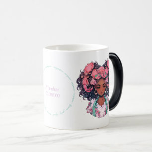 Mug Magique Créez Votre Propre Cancer de Femme Afro-Américaine