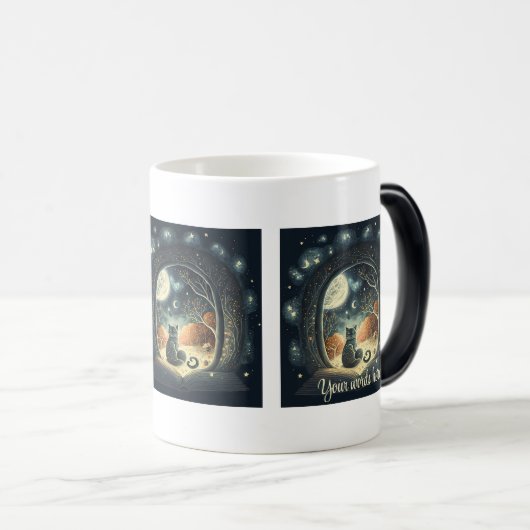 Mug Magique Créez votre propre chat noir mystique étoilé (Devant droit)