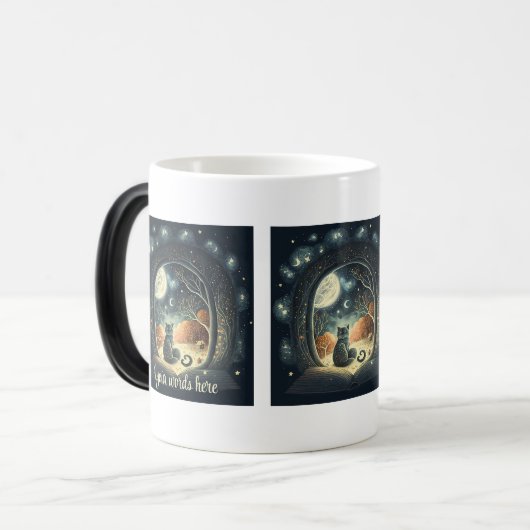 Mug Magique Créez votre propre chat noir mystique étoilé (Devant gauche)