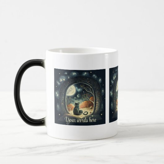 Mug Magique Créez votre propre chat noir mystique étoilé (Gauche)