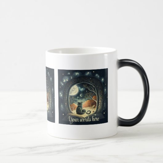 Mug Magique Créez votre propre chat noir mystique étoilé (Droite)