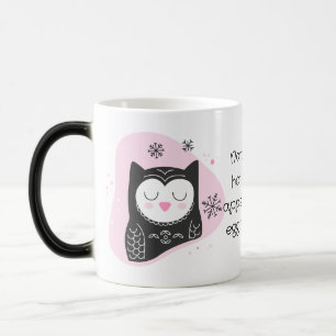 Mug Magique Créez Votre Propre Chouette de Neige Rétro Rose de