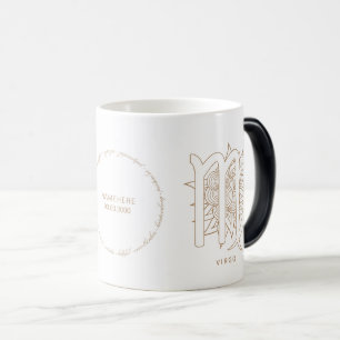 Mug Magique Créez votre propre Elegant Gold & White Virgo Zodi