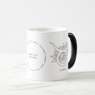 Mug Magique Créez votre propre élégant Taurus noir et blanc
