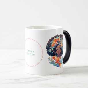 Mug Magique Créez Votre Propre Femme Afro-Américaine Poissons