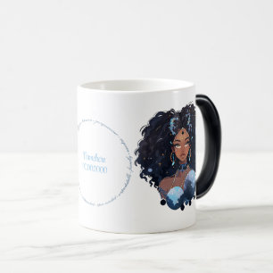 Mug Magique Créez Votre Propre Femme Afro-Américaine Verseau