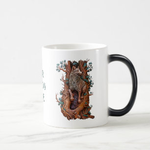 Mug Magique Créez votre propre loup de bois sculpté Faux Bois