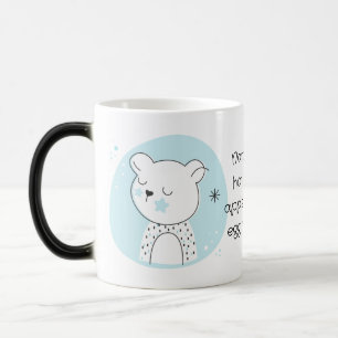 Mug Magique Créez Votre Propre Ours en Peluche Rétro Noël Bleu