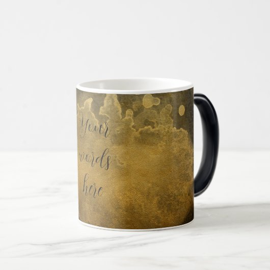 Mug Magique Créez votre propre Spatter Gold Black (Devant droit)
