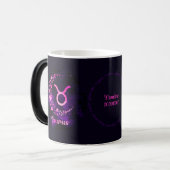 Mug Magique Créez votre propre Taurus céleste violet Zodiac (Devant gauche)