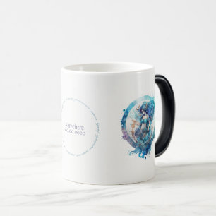 Mug Magique Créez votre propre Zodiac bleu et violet Aquarius