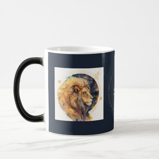 Mug Magique Créez votre propre Zodiac Gold & Blue Leo (Gauche)
