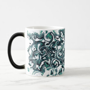 Mug Magique Cristal liquide et tourbillons turquoise noir de b
