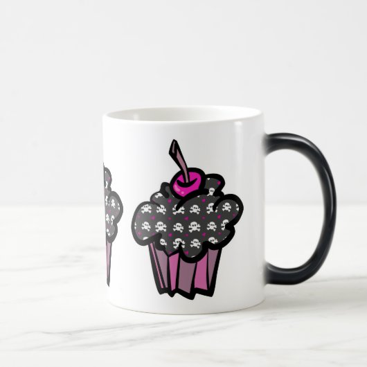 Mug Magique croix de crâne goth cupcake (Droite)