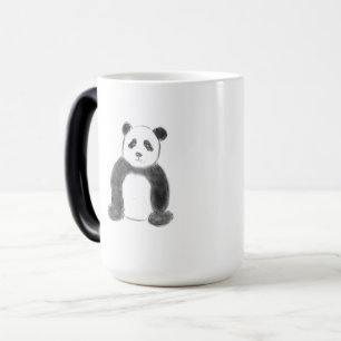 Mug Magique Croquis de panda en noir et blanc