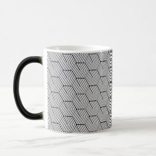Mug Magique Cube de géométrie simple de ligne de motif noir