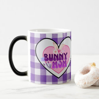 Mug Magique Cute Bunny Mom Coquette Purple Gingham Morphing Mu