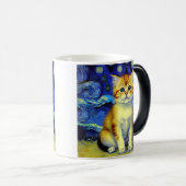 Mug Magique Cute Kitten Starry Night Van Gogh (Devant droit)