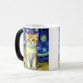 Mug Magique Cute Kitten Starry Night Van Gogh (Devant gauche)